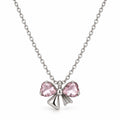 Pink Crystal Bow Pendant Necklace for Women — product photo 1